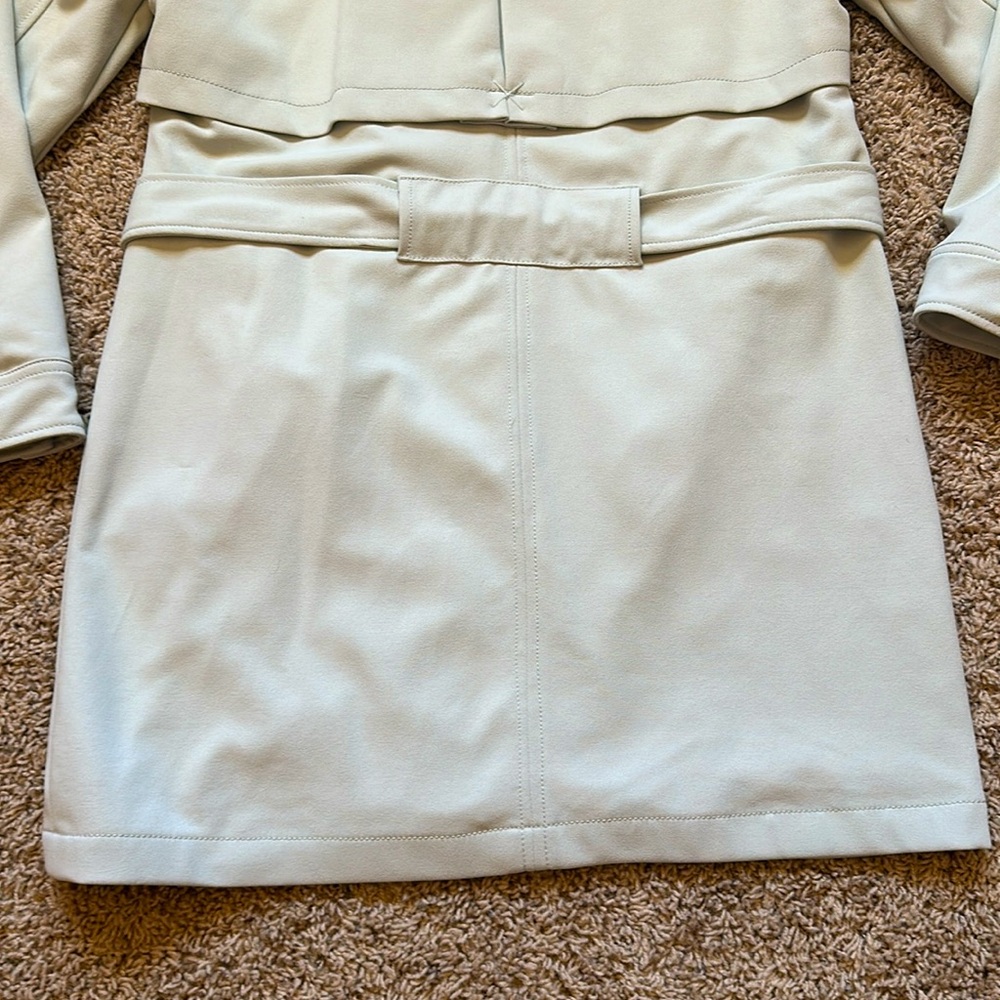 7 For All Mankind asymmetrical drape belted tench coat - Picture 7 of 10